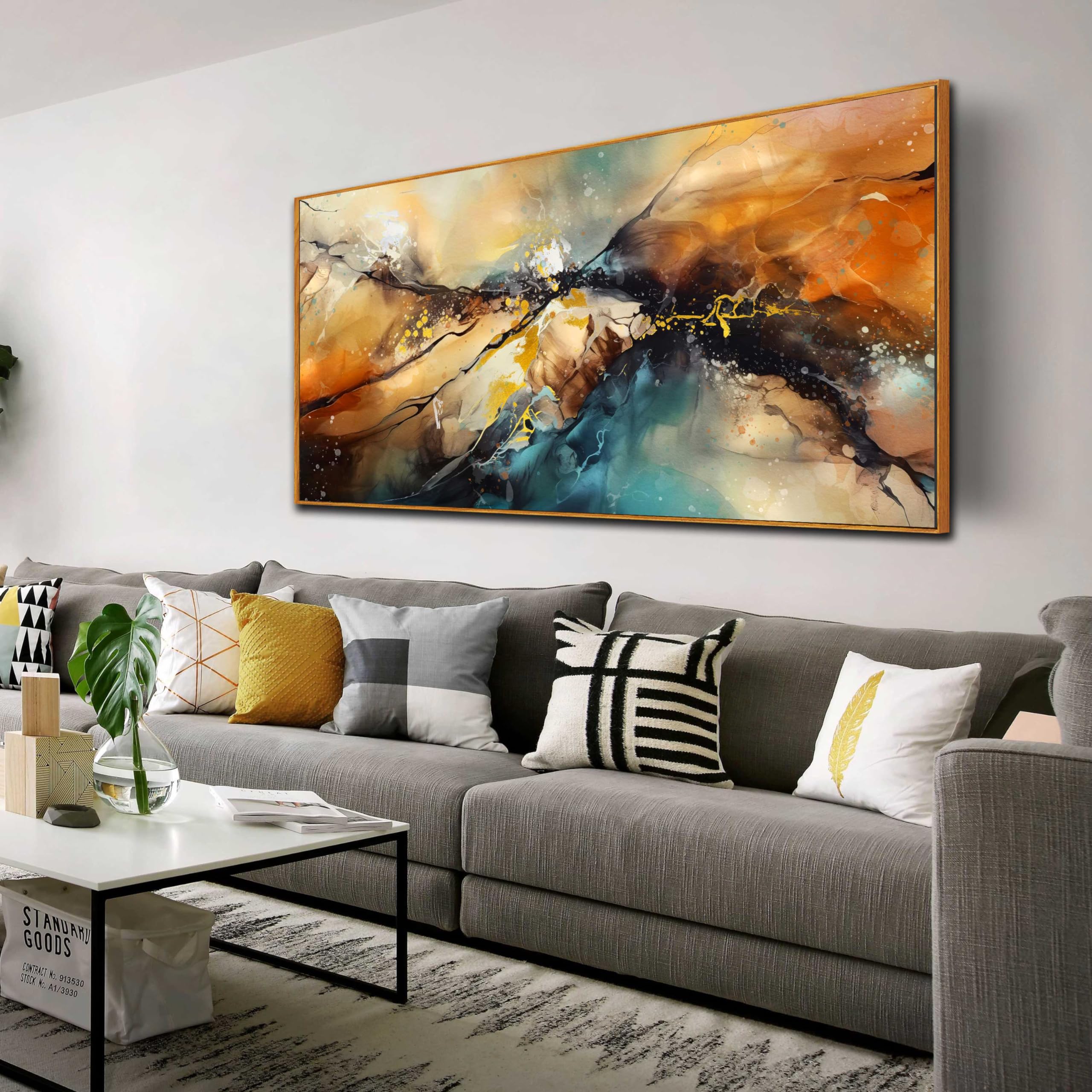Amazon.com: Abstract Art Wall Decor - Framed Wall Art For Living